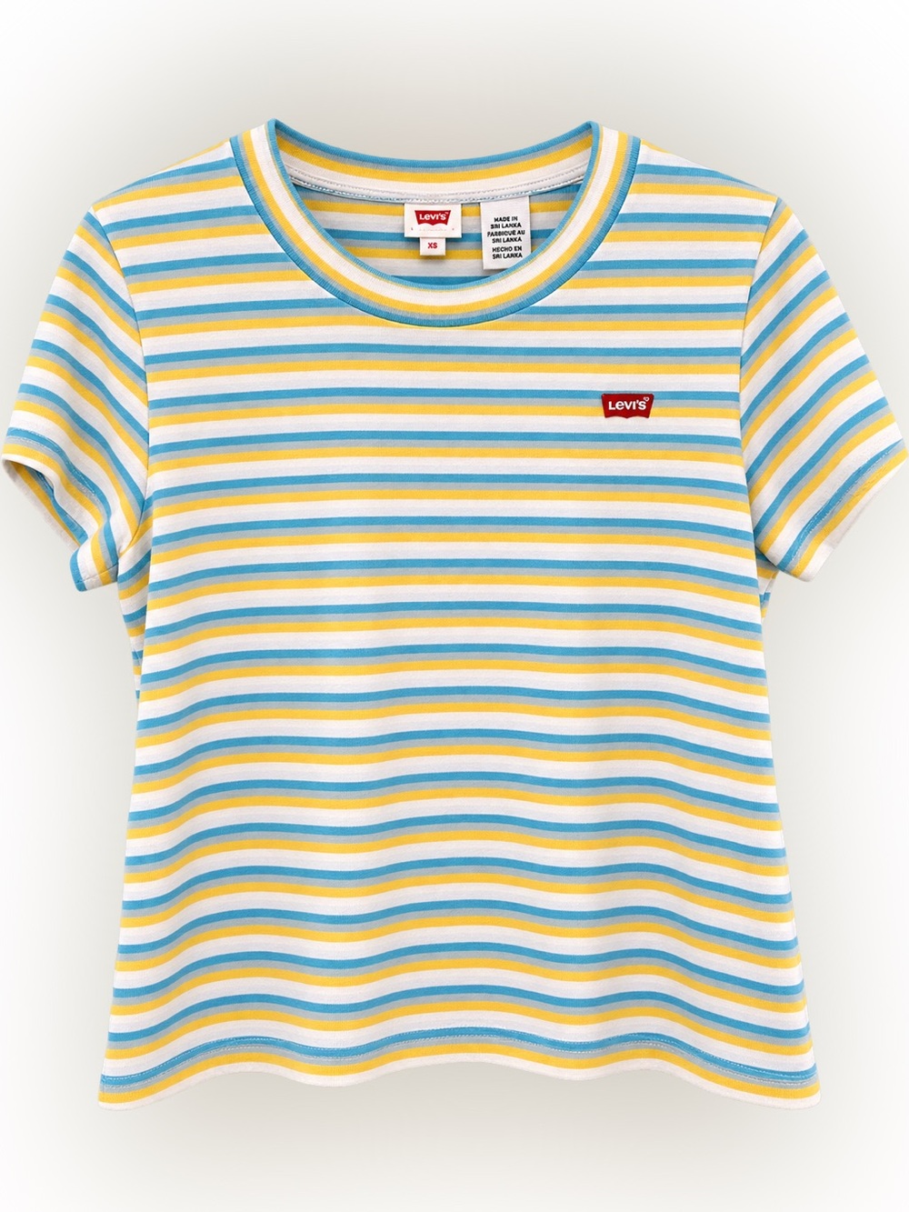 Levi’s Pastel Striped Baby Tee - Retro Short Sleeve T-Shirt Size XS